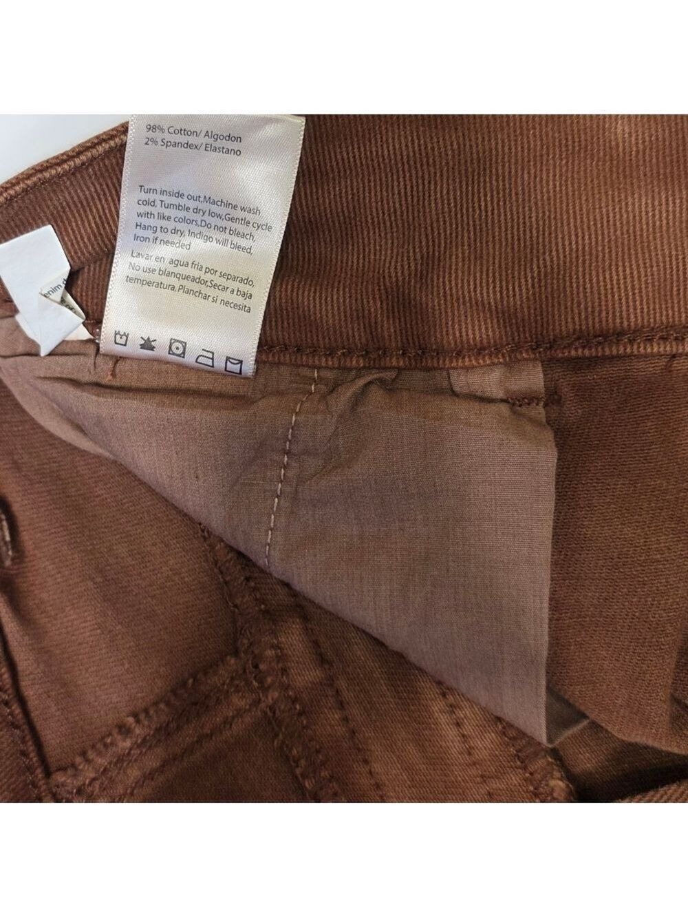 Risen Coffee Brown High Rise Cargo Straight Leg Utility Jeans Size 15 NWT - Picture 10 of 13